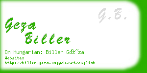 geza biller business card